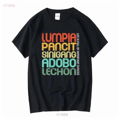 Filipino Philippine Food Lumpia Pancit Sinigang Adobo Lechon T Shirt Size S 5XL Vintage Washed Top For Everyday Wear