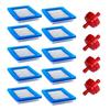 10 Pack 491588S Air Filter + 394358 Oil Filter Compatible With 491588 4915885 Hand Push Lawn Mower Replacement Accessories Part