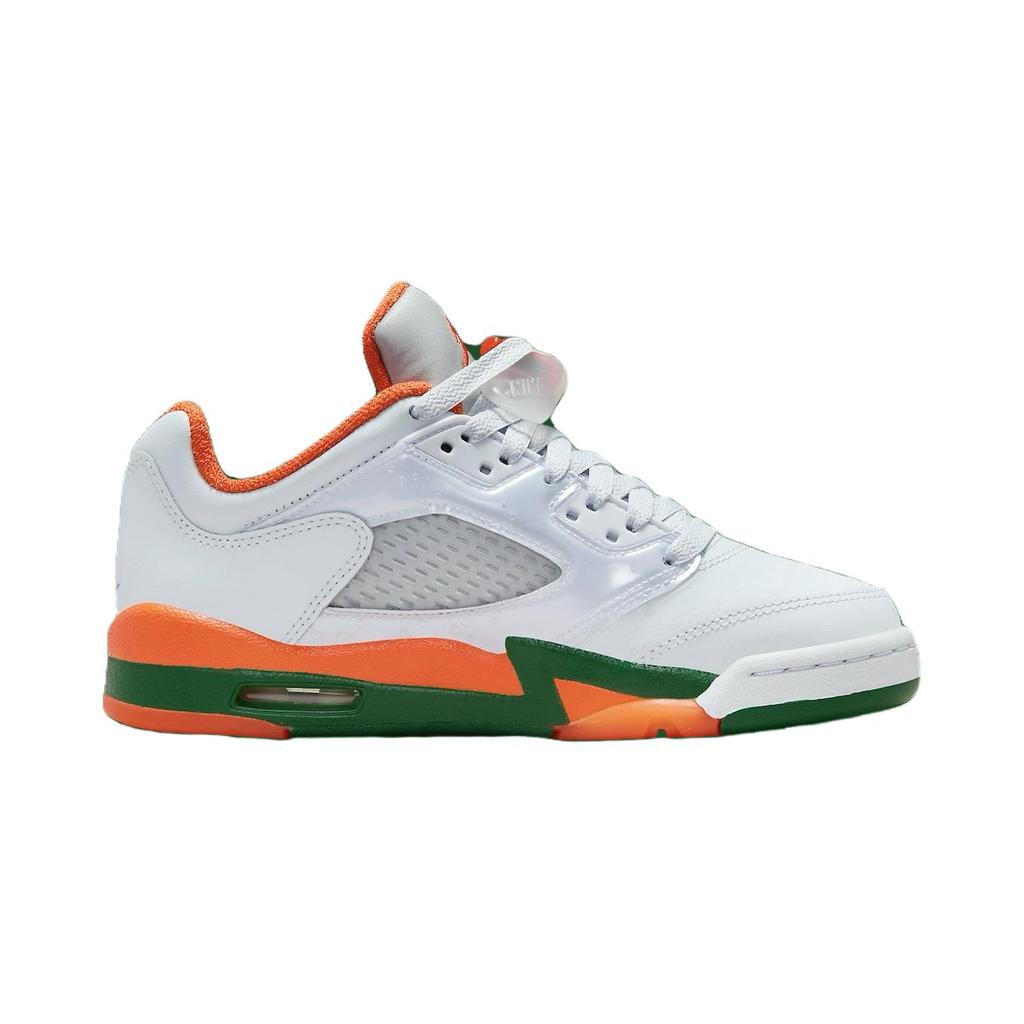 Air Jordan 5 Retro Low GS Hurricanes Kids Sneakers Grey Football-Grey Brilliant-Orange FQ1293-018