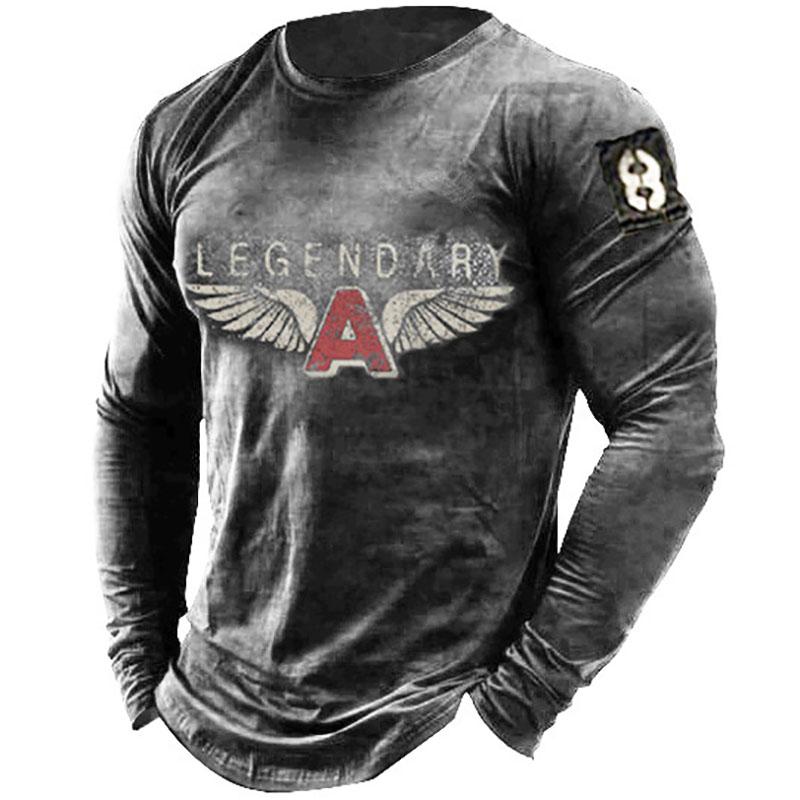 Vintage Men's Imitation Cotton T Shirts Spring Autumn Crew Neck Loose Long Sleeve Casual Top Tees Men Clothing Oversized T Shirt