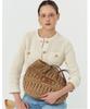 Hazzys Women Acc Handmade H Leather Patch Beige Rattan Shoulder Bag Hiba6E791I2