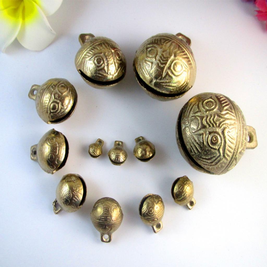 1Pc Pure Copper Cow Horse Sheep Grazing Bell High Sensitivity Ringing Bell Tiger Head Pattern Animal Identification Device M/L