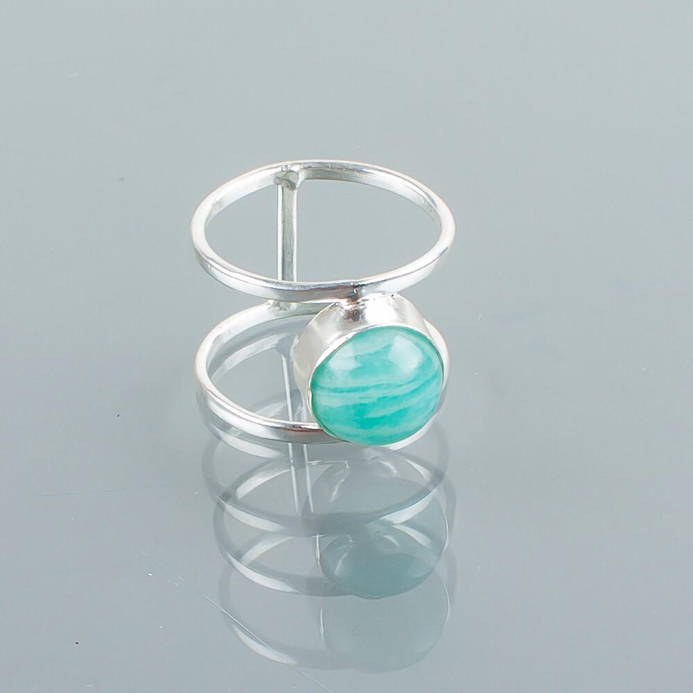 Natural Amazonite Gemstone 925 Sterling Silver Jewelry Handmade Statement Ring RR-13-22