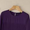 ZANZEA Women Round Neck Long Sleeve Casual Pleated Long Dress