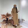 Stand Collar, Tie Waist, Double-sided Cashmere Coat for Women, Autumnal and Winter Korean Style Long Knee-length Loose Woolen Coat
