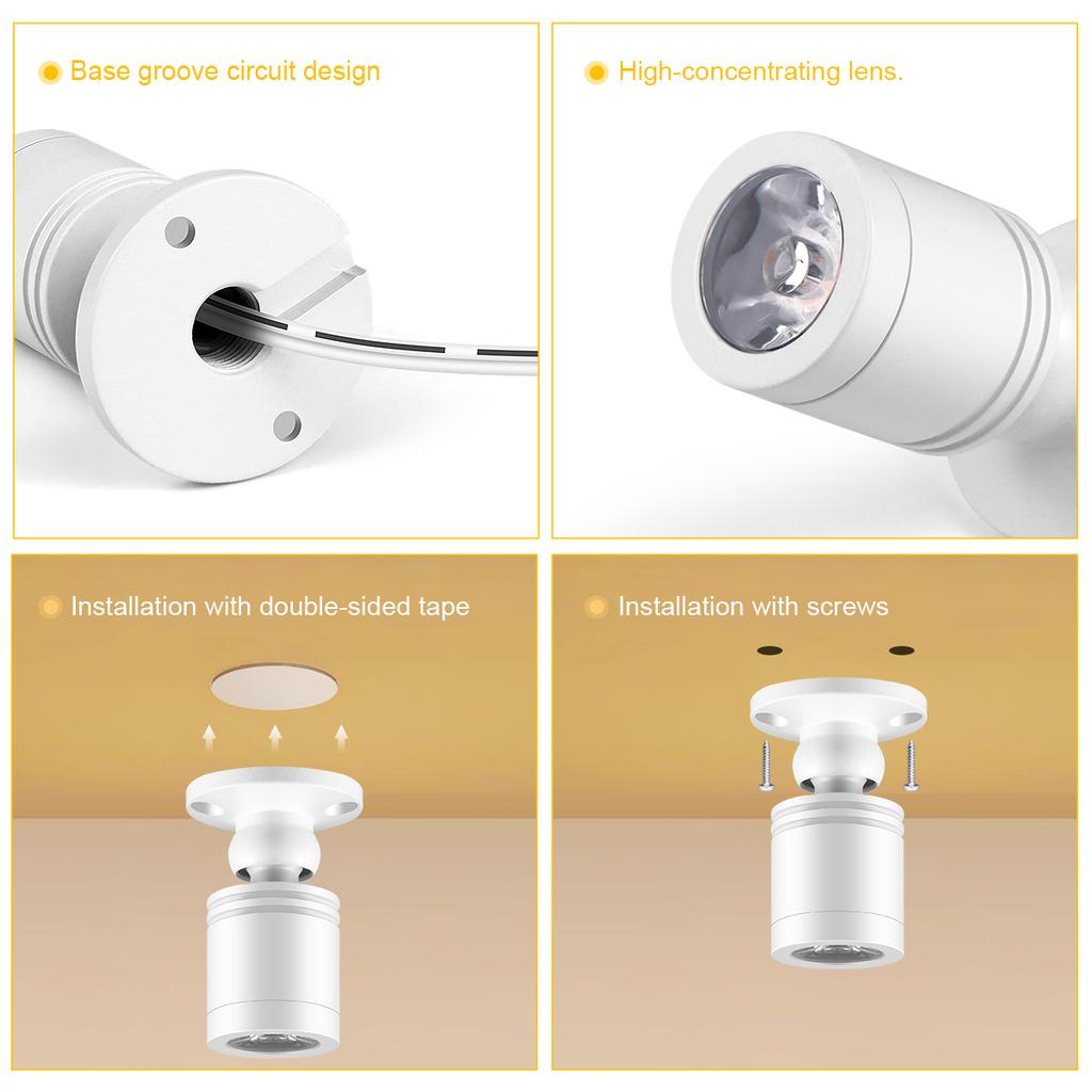 Bec LED spot reglabil pentru iluminat vitrină de expunere artă vin, reflector cu comutator tactil, sursă de alimentare 12V