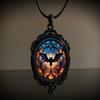 Gothic Vampireule Cameo Halskette Frauen Männer Mode Pagan Hexe Schmuck Zubehör Geschenk Blut Eule Glas Charme Seil Kette Halsband