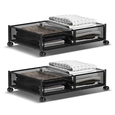2 Pack Under Bed Storage Container with Wheels Multifunctional Home Dorm Toys Clothes Books Shoes