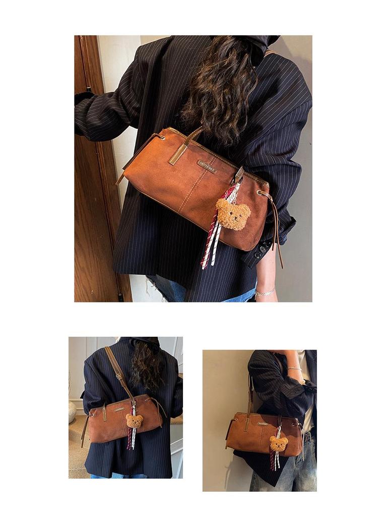 Women's Retro Minimalist Underarm Bag - 2025 Autumn/Winter Fashion, Large Capacity Handbag for Commute