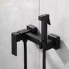 Bidet Faucet Set Black Wall Mounted Hot Cold Bidet faucet High Pressure toilet gun Brass Bathroom Square Gold Chrome Shower Tap