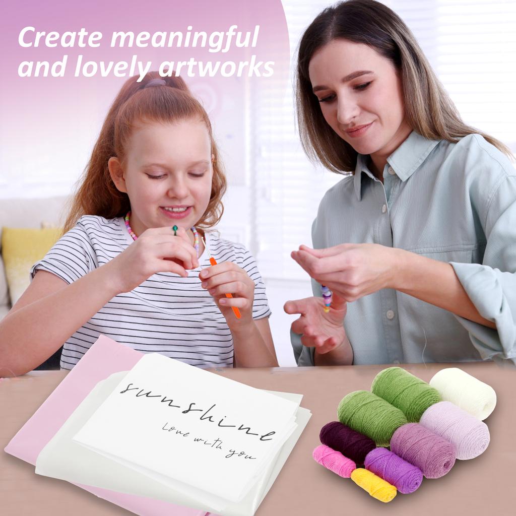 Simulation Rose Tulip Knitting Starter Kit Easy to Finish Bright Color Flower Knitting DIY Craft Kit for Holiday Birthday