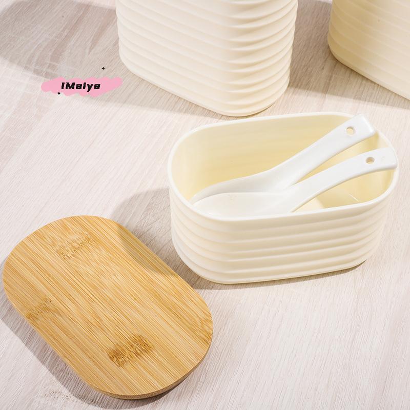 M-Wooden Lid Food Storage Jar - Sealed Kitchen Organizer Container With Lid For Efficient Pantry Storage And Organization