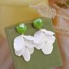 French sweet petal fringed earrings women's niche design petal stud earrings super fairy vacation style high-end earrings