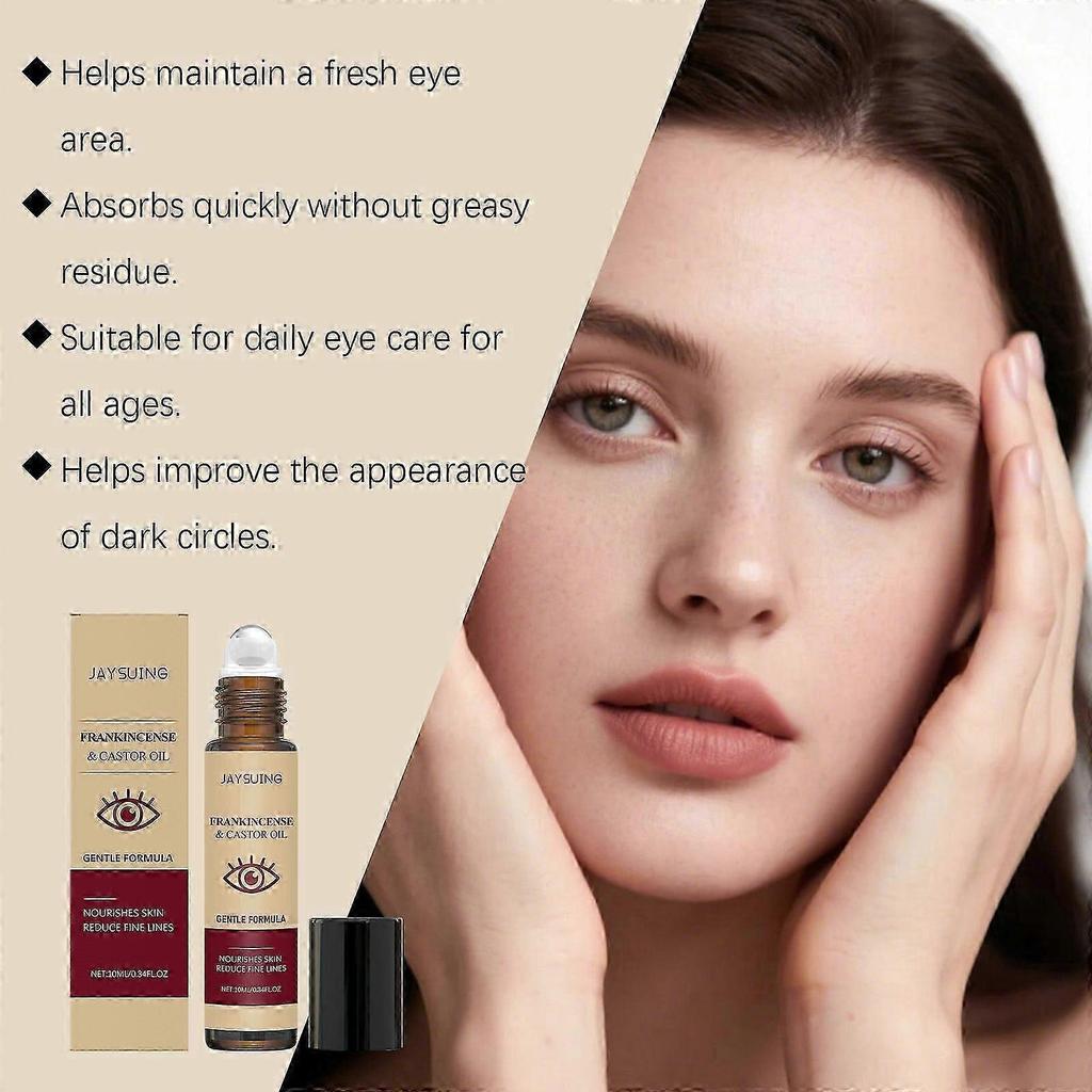 Organic Castor Oil and Frankincense Roll On 100% Pure Castor Oil & Frankincense Under Eye Roller - Anti Wrinkles Dark Circles Beauty Rollerball