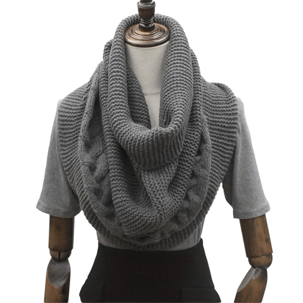 2-in-1 Neck Warmer Knit Neck Cover Chic Turtleneck Loop Scarf Commute
