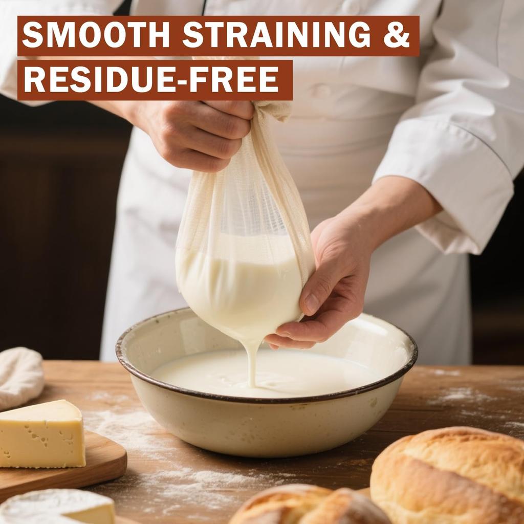 10 PCS Cheesecloth, 20x20 Inch – 100% Unbleached Cotton, Reble Hemmed Cheese Cloths for Straining, Nut Milk, Baking and Cheese Making (Grade 100)