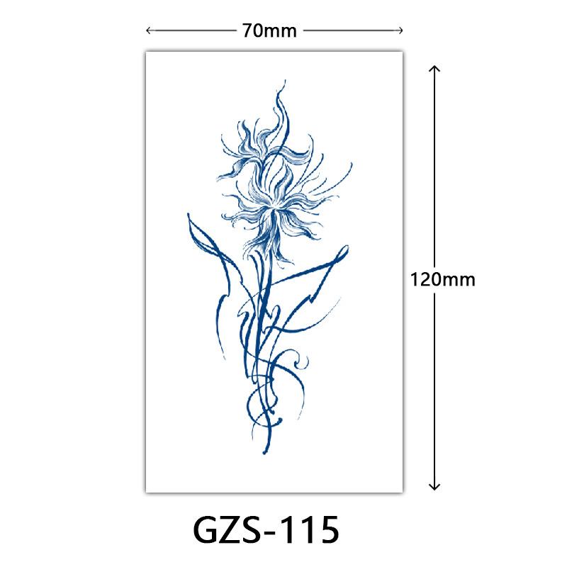 Flower Herbal Semi-Permanent Tattoo Sticker, Small Picture Juice Tattoo Sticker, Sweat-Proof Tattoo