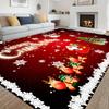 1pc Christmas Red Rug Snowman Kitchen Carpet Living Room Rug Floor Mat Red Car Christmas Tree Print Door Mat Room Home Decor