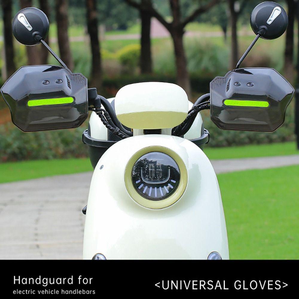 Housse de protection de main grise Bande réfléchissante de nuit Protection de guidon Garde-main E-bike Conduite ATV