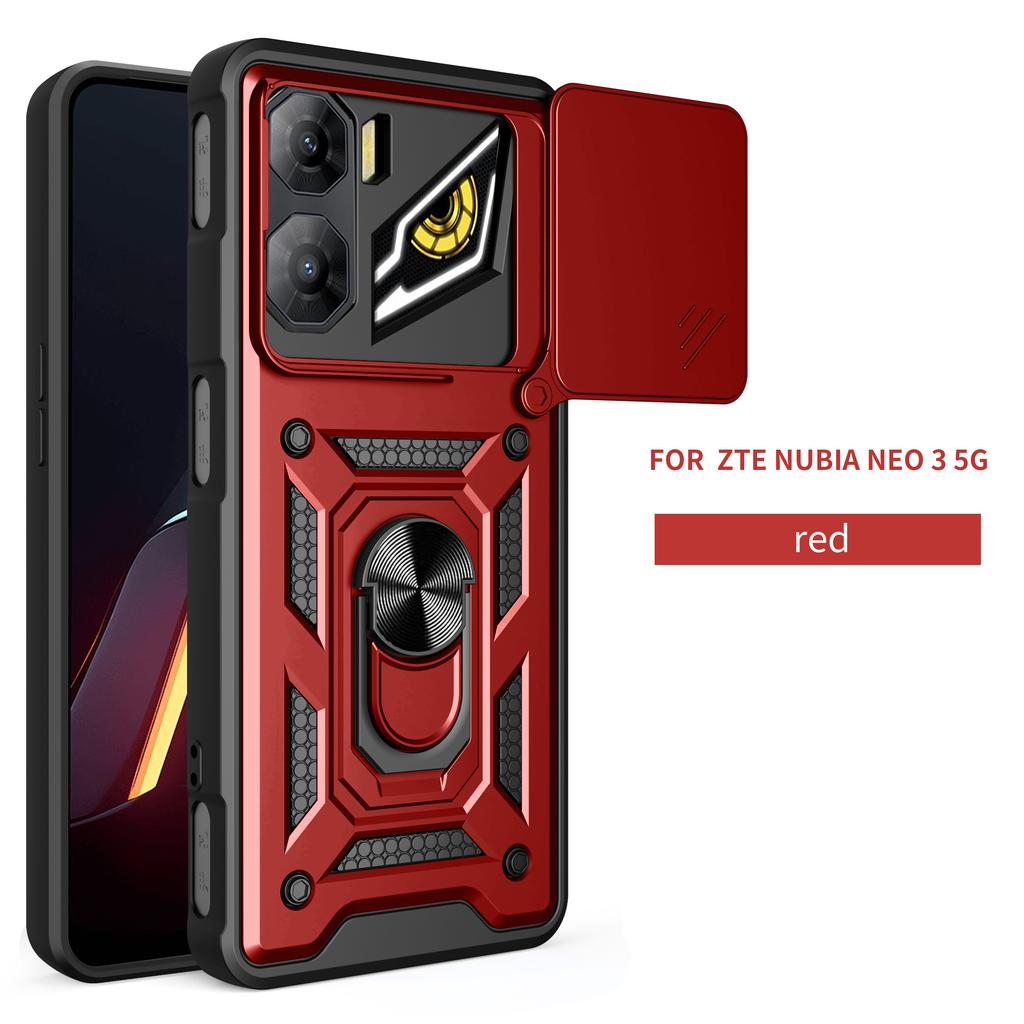 For ZTE Nubia Neo 3 Case ZTE Nubia Neo3 Cover Nubia Neo3 Magnetic Ring Holder Armor Phone Case Slide Camera Protect Back Cover