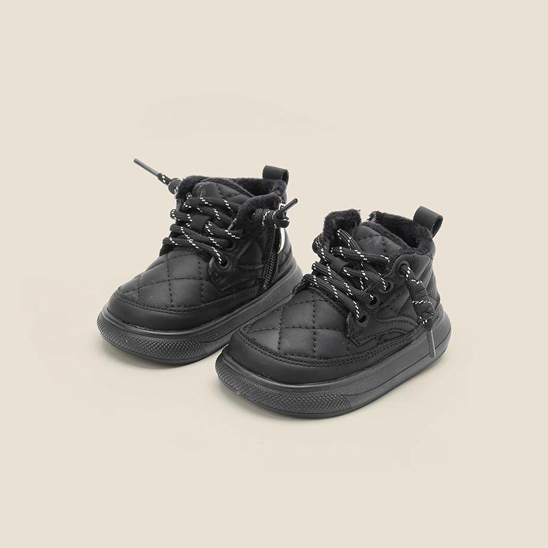 Weiche Sohle Kurze Stiefel für Jungen & Mädchen - Fleecegefütterte Baby Lauflernschuhe & Warme Winter Schneestiefel