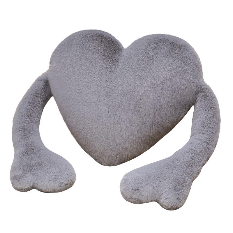 Valentine's Heart-Shaped Velvet Throw Pillow Backrest - Cozy Gift for Girls