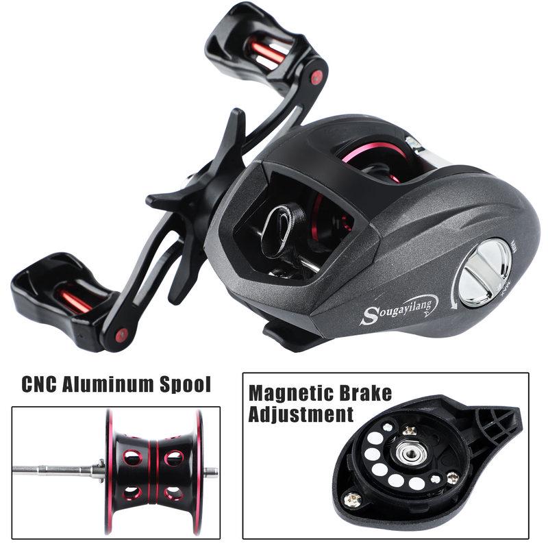 SOUGAYILANG Baitcasting Reel 12+1 BB Fishing Reels Fishing Wheel Sea Fishing Tackle Accessories