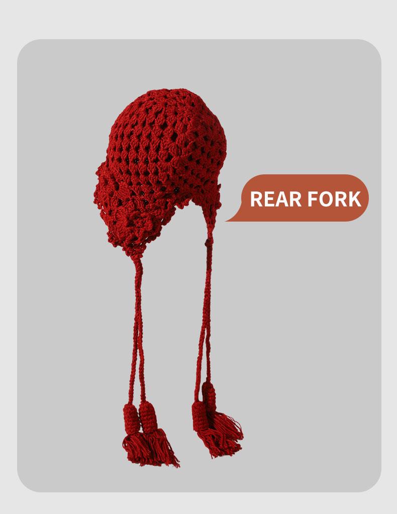 Fancy Girls Outdoor Travel Woman Hollowed-out Knitted Fashion Hat