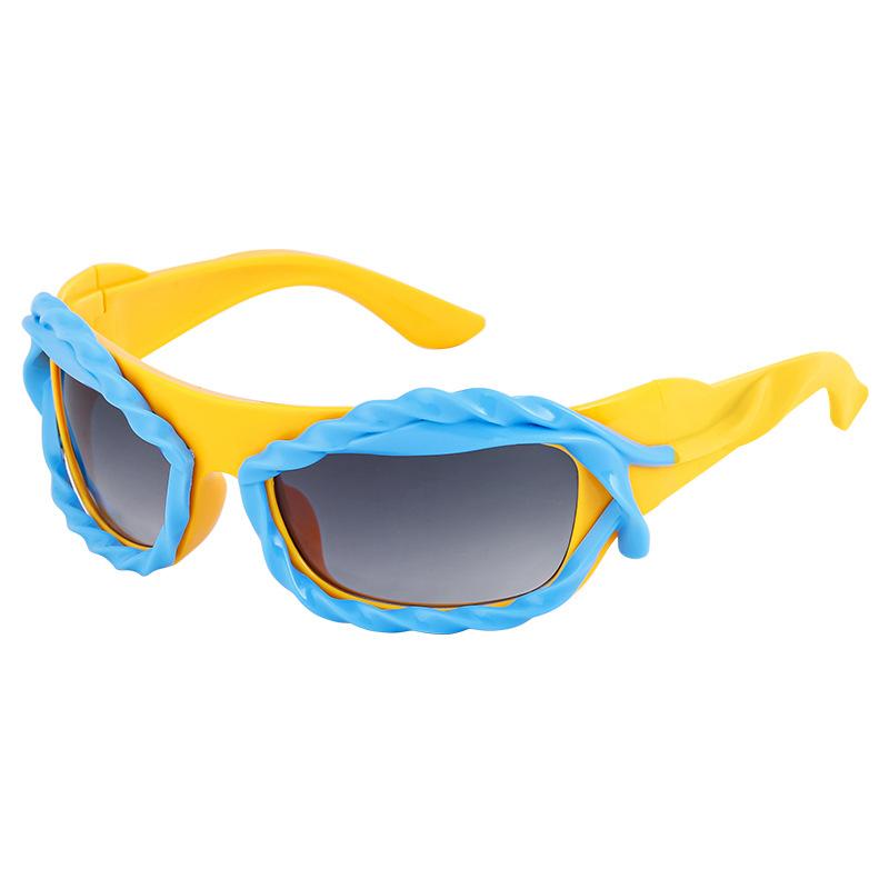 JYL TS Unisex Unique Irregular - Sports Windproof Trendy Sunglasses LDH-6735 c-2359 жёлто-зелёный