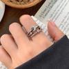 Lan Zhi Star Moon 925 Sterling Silver Women's Hip Hop Open Ring - Non-fading, Unique Design.