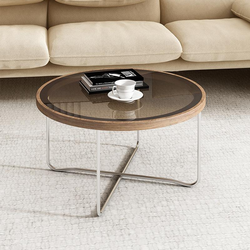 Nordic Round Coffee Table Combination Glass Creative Small Table Home Light Luxury Table Living Room Net Red Side Table