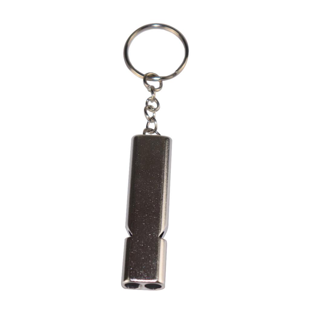 Dual-Tube Flat Aluminum Alloy Dual-Frequency Whistle, Outdoor Survival Emergency Whistle, EDC Tool for Camping Hiking Adventure