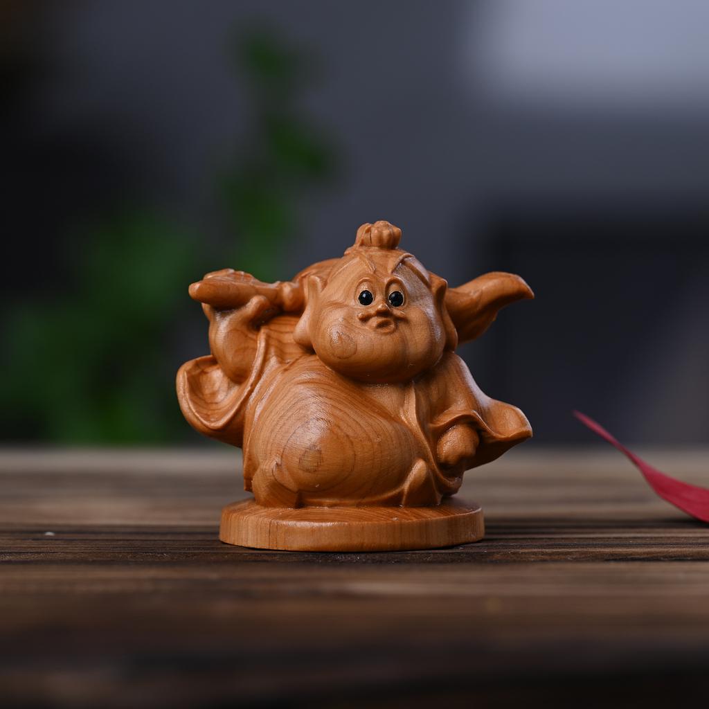 Cute Zodiac Pig Statuette Desktop Cartoons Nezha Taiyi Real Person Flying Pig Car Ornament Collectable  Kids Event Birthday Gift
