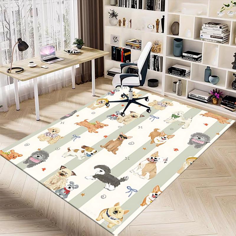 1PC Dogs Pattern Anti-slip carpet, suitable for Office, bedroomand playrooms. It can also be used as a sofa footrest cover-W98