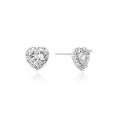 Puremond Halo Herz-Ohrringe aus 925er Silber OTS124301D