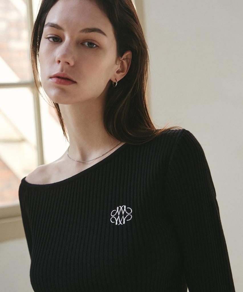 Nigaennikol Nicole Shoulder Ribbed Knit_Black