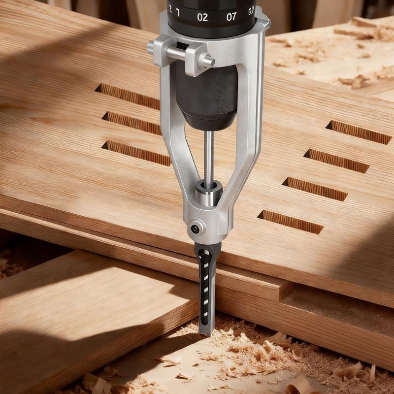Aluminum Square Hole Jig Square Hole Drill Bit Adapter Mortising Attachment For Power Drills Adjustable Up To 54mm