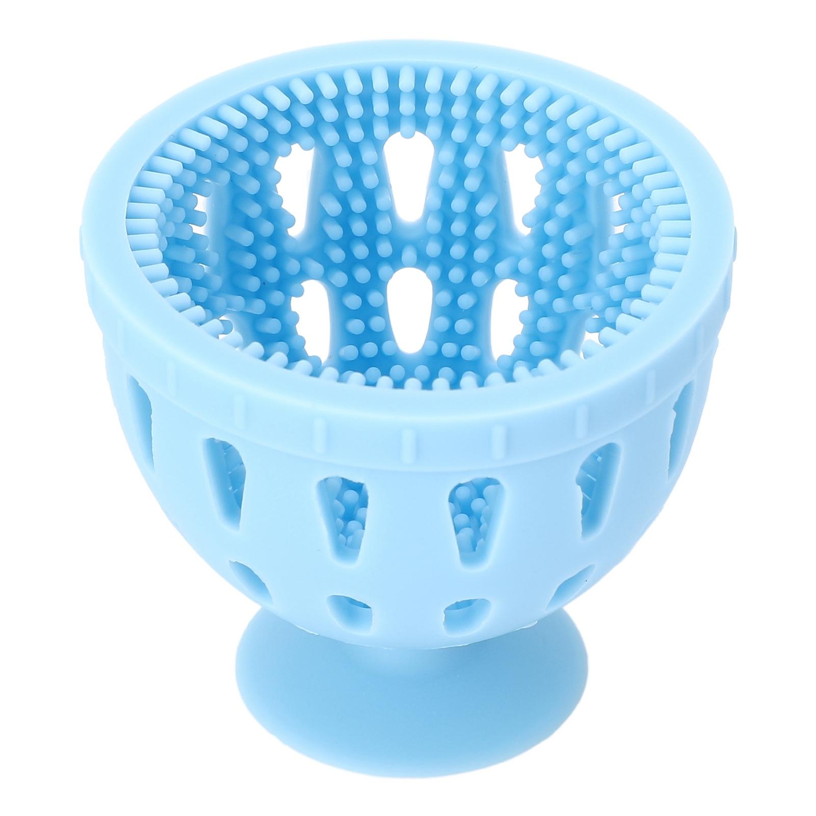 

Очиститель для яиц с нижним всасыванием, многоразовая силиконовая щетка для чистки яиц для домашней фермы синий