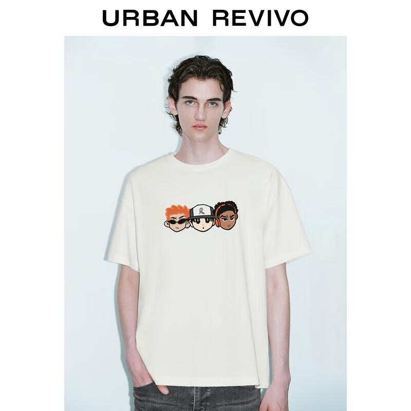 UR Men s Casual Contrast Embroidered Round Neck Short Sleeve T-Shirt S