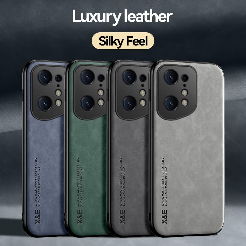 KEYSION Luxusné kožené puzdro pre OPPO Find X5 Pro X5 Lite Silikón + PC nárazuvzdorný zadný kryt telefónu pre OPPO Find X3 X3 Pro X3 Lite