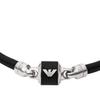 Emporio Armani Black marble and leather strap bracelet