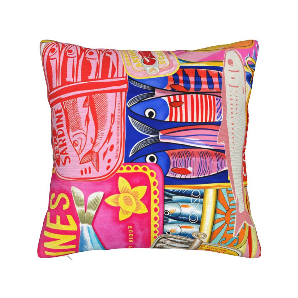 Cuadros Decorations Sardines Nordic Pillow Case Soft Pillow Cover For Living Room Sofa Kawaii Pillowcases