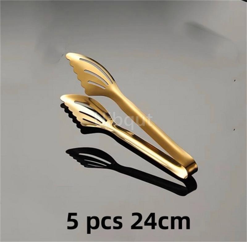 gold Special clip frying steak in kitchen Bread cracker Barbecue clips Golden food Fruit food clip Stainless steel food clips