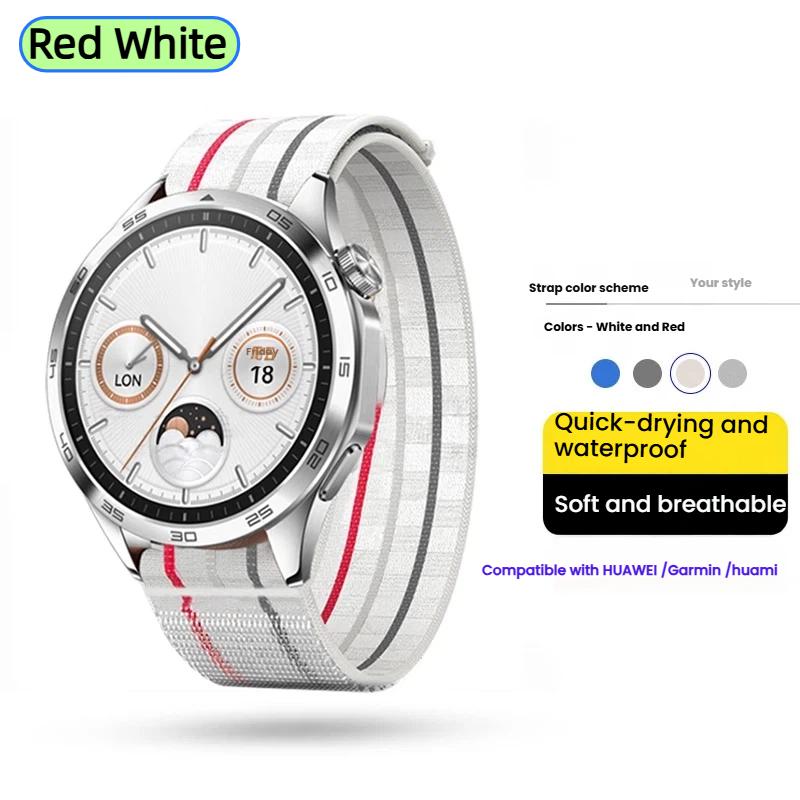 

22mm Nylon Rugged Watch Band Quick Release Double-Loop Adjustable Strap for Men Women Fits Samsung Galaxy Watch/Amazfit/Garmin 22mm Universal