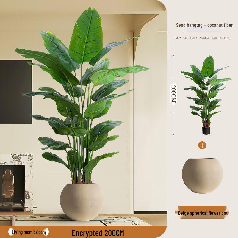 Large Faux Bird of Paradise Tree - Indoor Living Room Floor-Standing Luxury Green Plant Decor