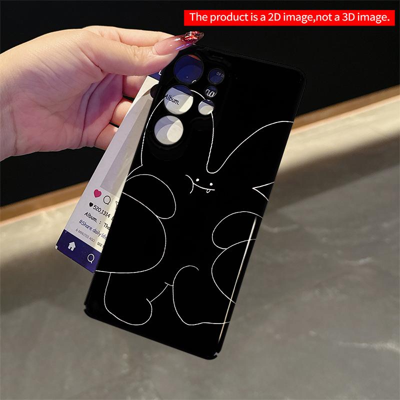 2DFlat Samsung phone case Cute Bunny Outline Design Applicable to Galaxy S23 S24 S25ULTRA S26 A12 A14 A15 A16 A54 A55