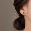 Real 925 Silver Tiger's-eye Stone Bead Mini Stud Earrings For Women Classic Fine Jewelry Minimalist Accessories