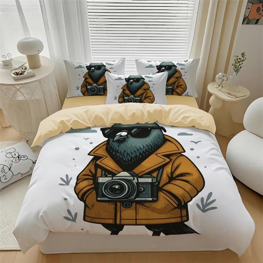 ai Italian Brainrot Tung Tung Sahur Bedding Set Duvet Cover Set 2/3pcs For Boys girls Adult Bedroom Decoration Single Twin Full