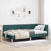Corner Bed Frame Dark Green 80 Cm X 200 Cm Fabric and Plywood