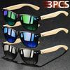 1PC Fashion Bamboo Wood Vintage Square Sunglasses UV400 Protection for Men Women Luxury Designer Sun Glasses Driving Fishing